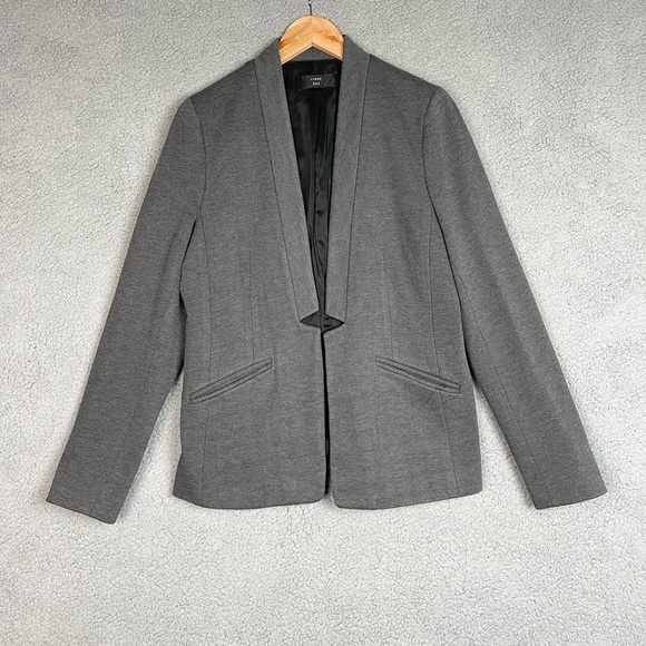 J. Crew Womens Going Out Blazer Sz 10 Stretch Twill Gray Minimalist Office Slim - Picture 1 of 4